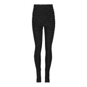 Jacquard gebreide leggings met 'Liefdesbrief' motief Balmain , Black ,...