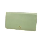 Pre-owned Leather wallets Chanel Vintage , Green , Dames