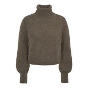 Alpaca Rollneck Sweater Donker Taupe American Dreams , Gray , Dames