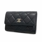 Pre-owned Leather wallets Chanel Vintage , Black , Dames