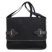 Pre-owned Canvas shoulder-bags Hermès Vintage , Black , Dames