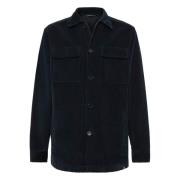 Corduroy Shirt Jacket Style Link Boggi Milano , Blue , Heren