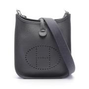 Pre-owned Leather handbags Hermès Vintage , Gray , Dames