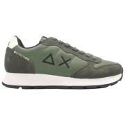 Klassieke Militaire Donkergroene Sneakers Sun68 , Green , Heren