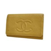 Pre-owned Leather wallets Chanel Vintage , Beige , Dames