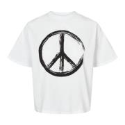 Witte Peace Katoenen Cropped Tee American Dreams , White , Dames