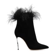 ‘Blade’ enkellaarzen met hak Casadei , Black , Dames