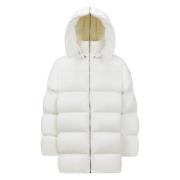 Witte Jassen met Afneembare Capuchon Moncler , White , Dames