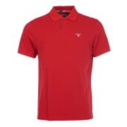 Tartan Pique Polo Shirt Blue Barbour , Red , Heren