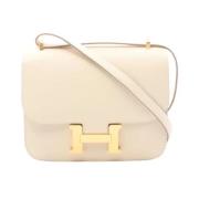 Pre-owned Leather crossbody-bags Hermès Vintage , White , Dames