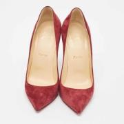 Pre-owned Suede heels Christian Louboutin Pre-owned , Red , Dames