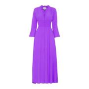 Smock Taille Jurk met Uitsnijding American Dreams , Purple , Dames