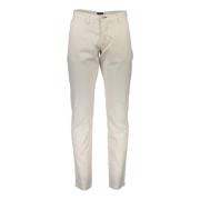 Beige Herenbroek 4 Zakken Knoop Rits Logo Gant , Beige , Heren