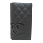 Pre-owned Leather wallets Chanel Vintage , Black , Dames