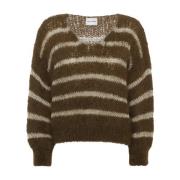 Mohair Gebreid Donkerbruin met Goud American Dreams , Brown , Dames