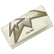 Pre-owned Leather wallets Miu Miu Pre-owned , White , Dames