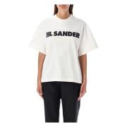 Wit Logo T-shirt Aw24 Jil Sander , White , Dames