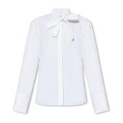 Overhemd met zelfstrik staande kraag Jil Sander , White , Dames