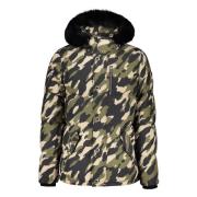 Camouflage Bontkraag Hooded Donsjas Moose Knuckles , Green , Heren