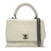 Pre-owned Leather chanel-bags Chanel Vintage , White , Dames