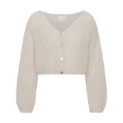 Mohair Cropped Cardigan Beige American Dreams , Beige , Dames