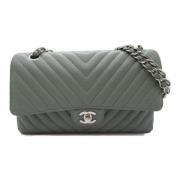 Pre-owned Leather chanel-bags Chanel Vintage , Gray , Dames