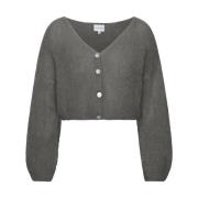 Mohair Cropped Cardigan in Grijs American Dreams , Gray , Dames