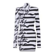 Gestreepte 'Love Letter' jacquard gebreide jurk Balmain , White , Dame...