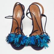 Pre-owned Suede sandals Aquazzura Pre-owned , Blue , Dames