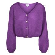 Mohair Cropped Vest Diep Paars American Dreams , Purple , Dames