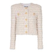 Geknipte tweedjas Balmain , Yellow , Dames