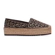 Alex canvas espadrilles met PB Labyrinth monogram Balmain , Black , Da...