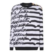 Gestreepte 'Love Letter' gebreide juper Balmain , White , Heren