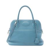 Pre-owned Leather handbags Hermès Vintage , Blue , Dames