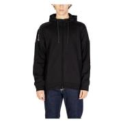 Zwarte Zip-Up Hoodie Emporio Armani EA7 , Black , Heren