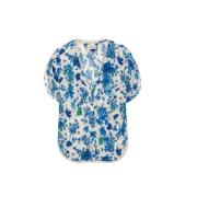 Bloemige Garden Flowers Crepe Top met Kant en Juweelknopen Zadig & Vol...