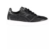 Elegante Zwarte Geborduurde Sportschoenen Diadora , Black , Dames