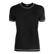 Contraststiksel T-shirt Dolce & Gabbana , Black , Heren