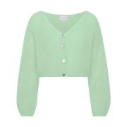 Mohair Cropped Cardigan Mint Green American Dreams , Green , Dames