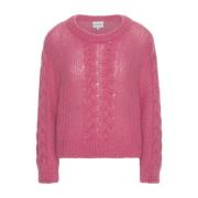 Kabeltrui Roze Pullover Sweater American Dreams , Pink , Dames