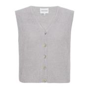 Lichtgrijze Alpaca Wol Vest American Dreams , Gray , Dames