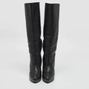 Pre-owned Leather boots Chanel Vintage , Black , Dames