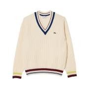 Iconische Tennis-geïnspireerde Gebreide Trui Lacoste , Brown , Heren