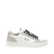 Witte Leren Skate Sneakers Sun68 , White , Heren