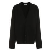 Wollen Cardigan, Dropped Shoulder, Boxy Fit Jil Sander , Black , Dames