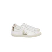 Witte leren sneakers met ChromeFree leren panelen Veja , White , Dames