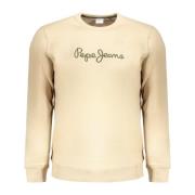 Hoodie Beige Geborduurd Logo Pepe Jeans , Beige , Heren