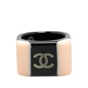 Pre-owned Plastic rings Chanel Vintage , Black , Dames