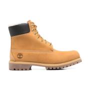 Beige Leren Enkellaarsjes met Veters Timberland , Beige , Heren