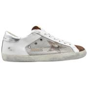 Licht Zilver Wit Kastanje Sneakers Golden Goose , White , Heren